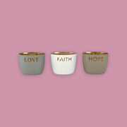 Madras Windlicht "Love, Faith, Hope"