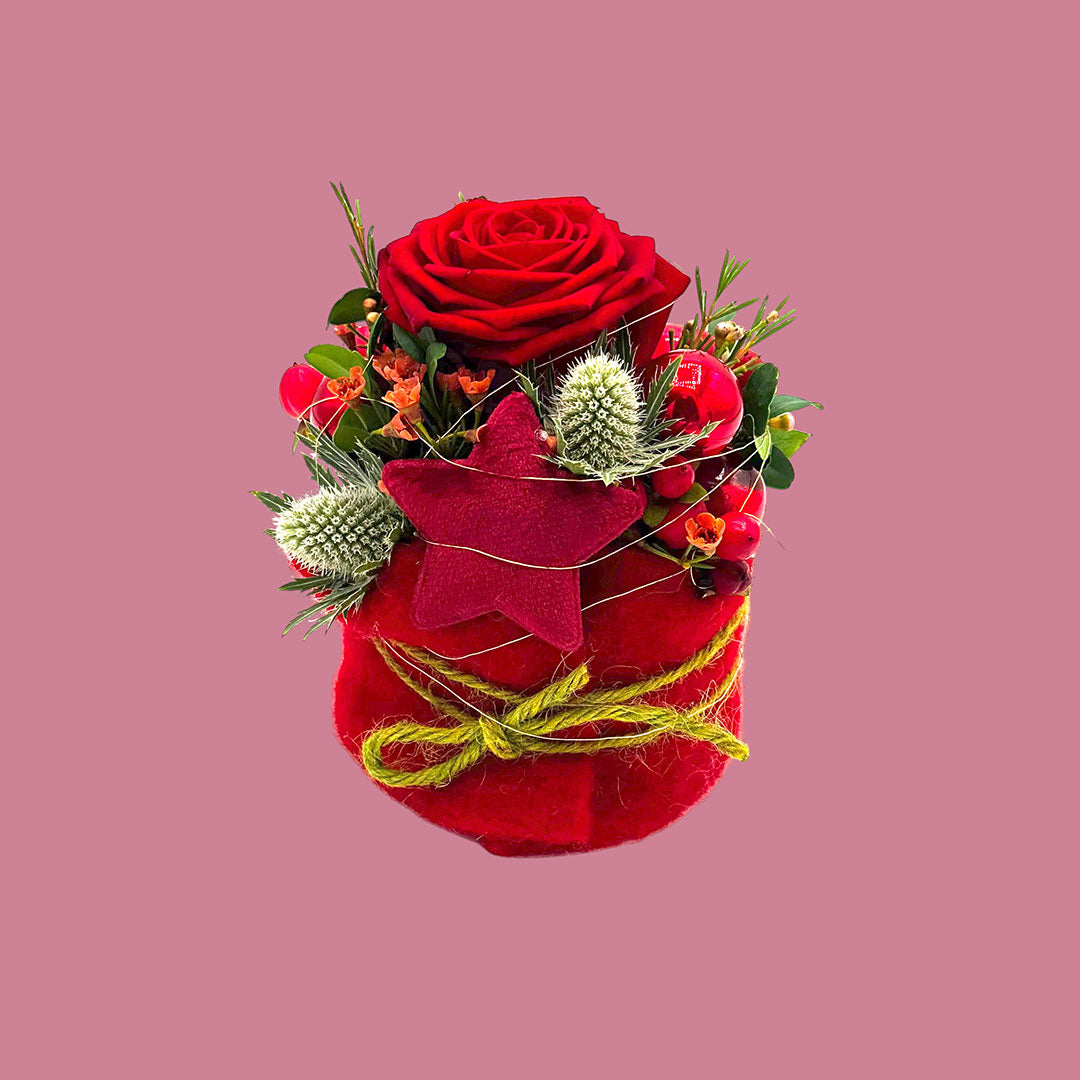 Geschenkbox zu Weihnachten – Straussbox Frohe Weihnachtszeit